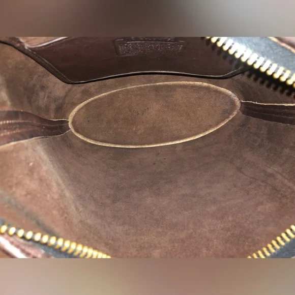 VINTAGE COACH MAHOGANY LEATHER SHOULDER SAC BUCKET BAG #9730 W/ 1-SIDED HANGTAG - Picture 12 of 15